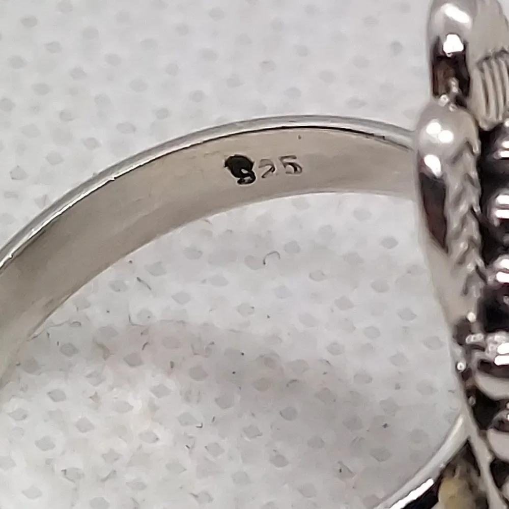 Ring opal 925 Sterling‎ silver  size 7.25
